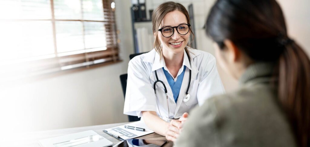 Doctor guiding client through major depressive disorder treatment in Portland.