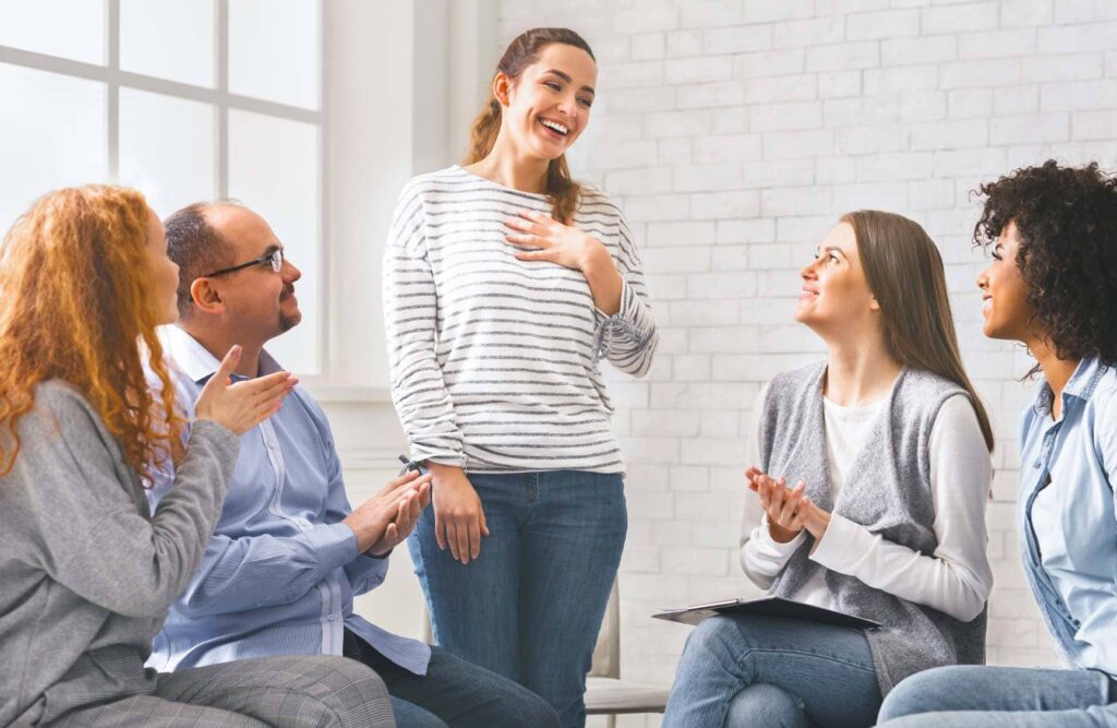 Group therapy session at one of the cocaine addiction treatment centers in Portland.
